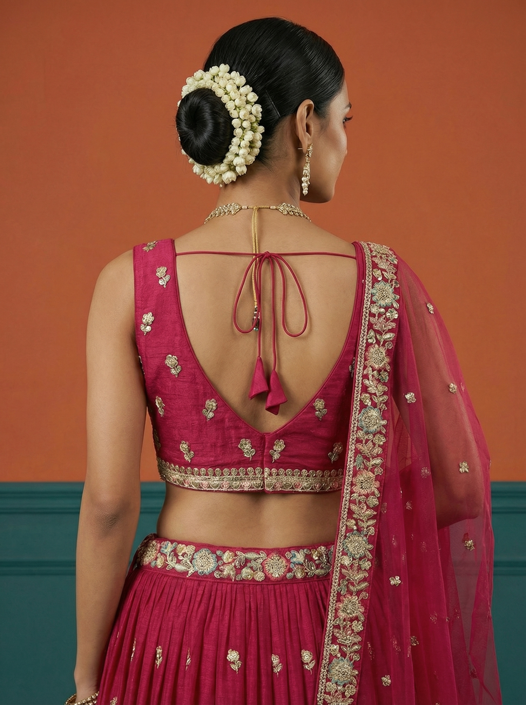 Deep Rani Georgette Lahenga with Sequince Embroidery