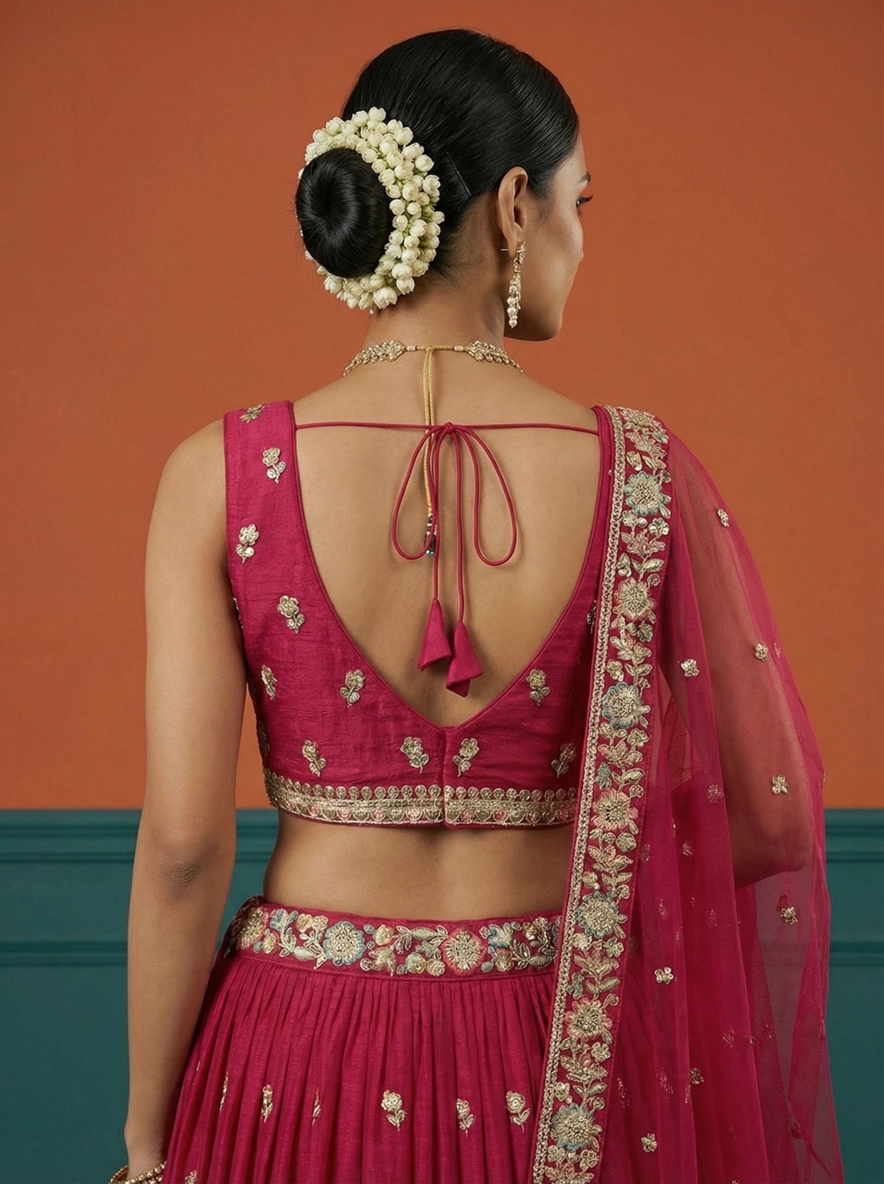 Deep Rani Georgette Lahenga with Sequince Embroidery