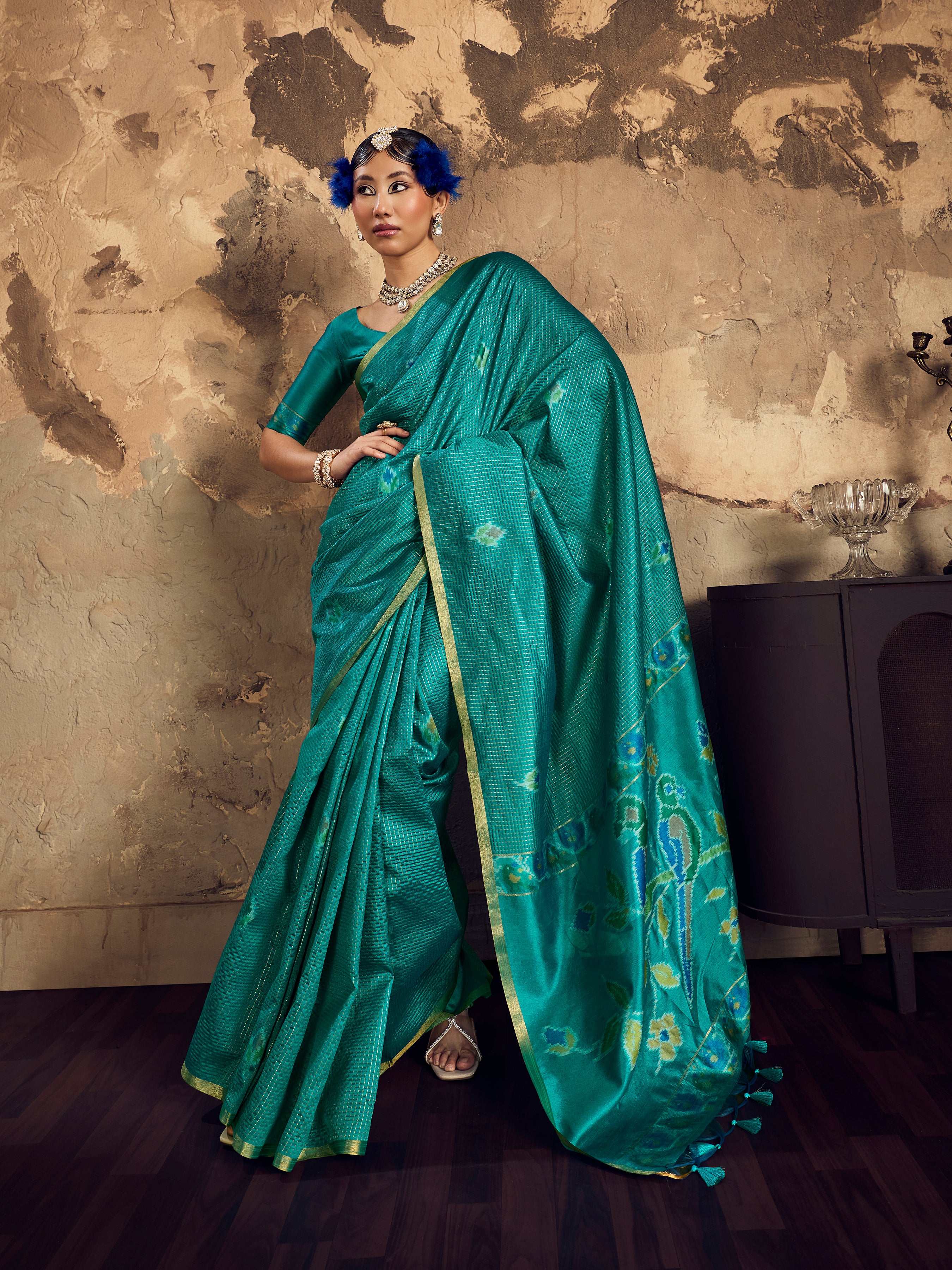 Rama Tussar Handloom Silk Saree