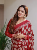 Ajarakh style Modal satin silk